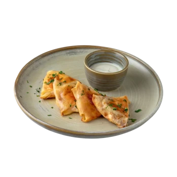 Pancakes with ham and cheese