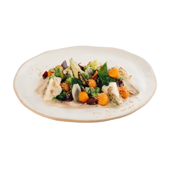 Salad of charred vegetables with beetroot